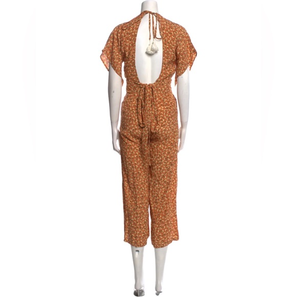 Faithful Floral Print Plunge Neckline Jumpsuit - Picture 2 of 4